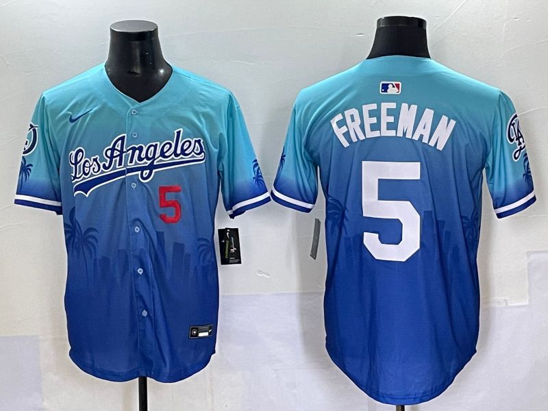 Men 2025 Los Angeles Dodgers #5 Freeman Blue Nike MLB Jersey Daoqite style 3->los angeles dodgers->MLB Jersey